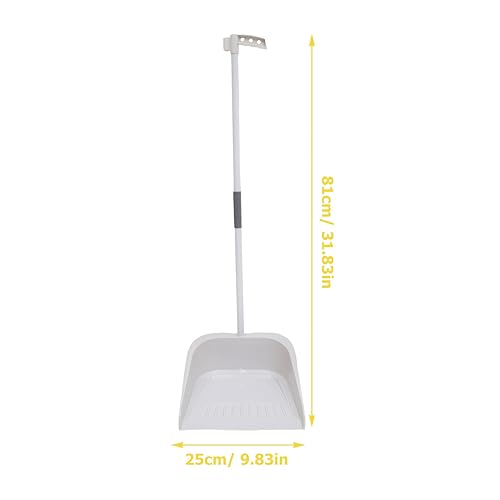 Lurrose Broom and Dustpan Set Heavy Duty Floor Cleaning Kit with Soft Bristles and Ergonomic Long Handle for Home Kitchen Tile and Hardwood Surfaces - color: White