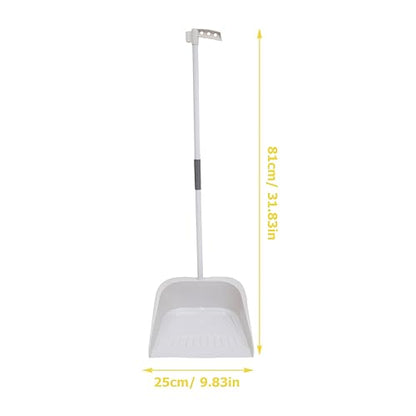 Lurrose Broom and Dustpan Set Heavy Duty Floor Cleaning Kit with Soft Bristles and Ergonomic Long Handle for Home Kitchen Tile and Hardwood Surfaces - color: White