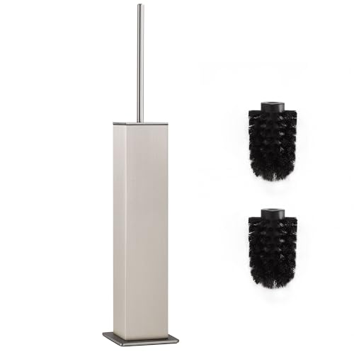 Brushed Nickel Toilet Brush and Holder,Toilet Bowl Brush with Extra Long Handle - color: Brushed Nickel