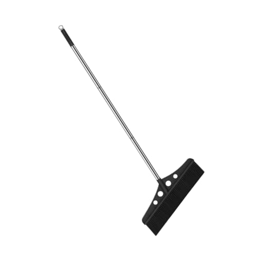 GARVALON Detachable Broom for Outdoor Cleaning Heavy Duty Stainless Steel Sweeper with Wide Brush for Efficient Patio Garage Warehouse and Garden Use