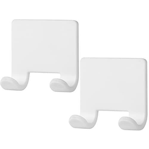 VANZAVANZU Razor Shaver Holder for Shower Wall Adhesive Hooks for Hanging, Bathroom Silicone Waterproof Shower Hooks Hair Brush Holder for Towel (2 Pack-White) - color: 2 Pack-white