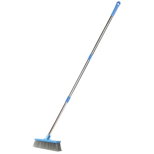 Healifty Long Handle Stiff Bristle Floor Scrubber Brush for Bathroom and Shower Tile Cleaning, Heavy Duty Grout Scrubbing Brush Suitable for Indoor and Outdoor Floors