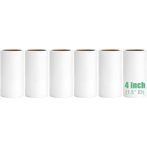 4 inch Lint Roller Refills Compatible with Evercare PetLovers Extra Sticky Lint Roller 6 Pack of Refills Only 60 Sheets per Refill 360 Sheets Total (1 1/2'' Inside Dia.) - size: 4 inch (1.5'' Inside Dia.)