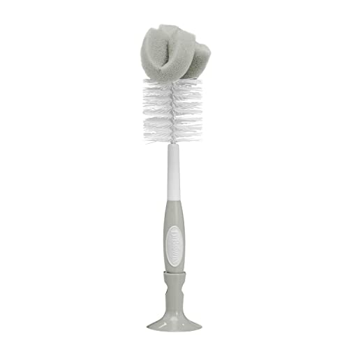 Dr. Brown's Baby Bottle Cleaning Brush with Sponge, Scrubber and Nipple Cleaner, Grey 12 Pack - color: Gray Bottle Brush, size: 12-Pack