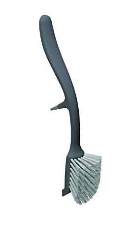 Joseph Joseph Edge Dish Brush with Integrated Sink Rest, Grey - color: Gray