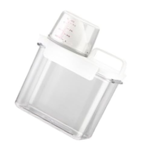 1100ml Capacity Transparent Plastic Liquid Laundry Dispenser Sealed Design Removable Lid Detergent Fabric Softener Storage Container