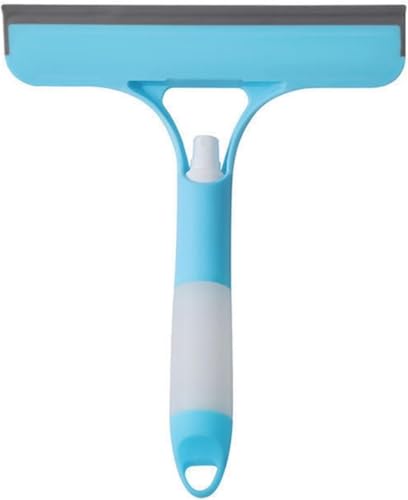 Shower Squeegee for Glass Doors All-Purpose Window Squeegee for Tile Shower Walls Mirror Bathroom Car Window Cleaning (Blue) - color: Blue