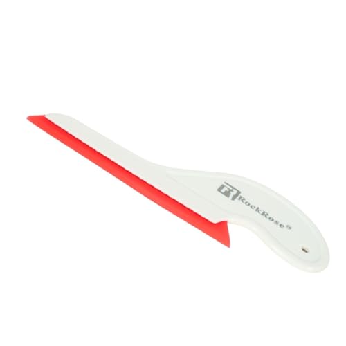 6-Inch Long Reach Triangular Scraper Squeegee Red with Silicone Blade for Windshield: Effortless Residual Water, Dust, Snow, and Ice Removal (Red) - color: Red, size: Pack 1 Units