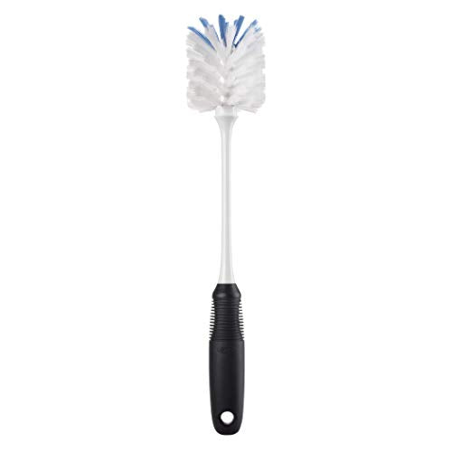 OXO Good Grips Bottle Brush, Dual-Bristle Cleaning for Bottles, Pitchers and Carafes, Flexible Neck Scrub Brush, Safe for Stemware and Delicate Glassware, Dishwasher Safe - style: Bottle Brush