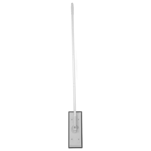Operitacx Adjustable Aluminum Alloy 3-Section Extension Pole Microfiber Flat Dust Mop with Squeegee for Window and Floor Cleaning, Commercial Gray Flat Mop for Home and Industrial Use