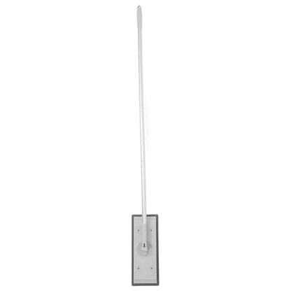 Operitacx Adjustable Aluminum Alloy 3-Section Extension Pole Microfiber Flat Dust Mop with Squeegee for Window and Floor Cleaning, Commercial Gray Flat Mop for Home and Industrial Use