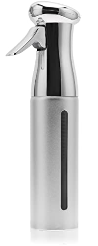 Fine Mist Spray Bottle, Fine Mist Continuous Spray Bottle,Empty Water Spray Bottles for Hair hairstyling,Plants,Cleaning Solutions Dispensing (Silver)