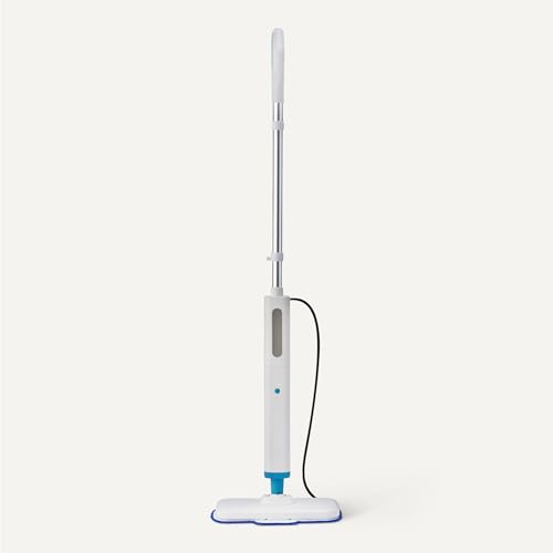 Amazon Basics Steam Mop for All Sealed Hard Floors, Heats Up in 30 Seconds, Chemical-Free Cleaning, 3 Washable Pads, 20-Foot Cord, White - style: Steam Mop