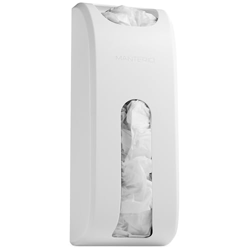 Manterio Plastic Bag Holder | UPGRADED Wall-Mount Grocery Bag Dispenser | Space-Saving Design | Easy Install | Smudge-Proof, Fingerprint-Resistant | White | Holds the Most Bags for Maximum Storage - color: White