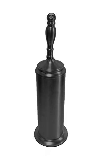 Splash Home Buena Stainless Steel Toilet Brush with Holder, Bowl Scrubber with Durable Cleaning Bristles, Hidden Brush with Splash Protective Disc Design - Black Nickel - color: Black Nickel