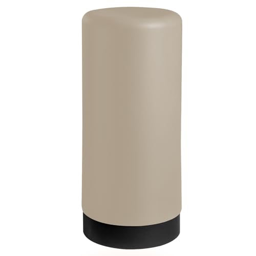 ElmRidge Dish Soap Silicone Dispenser for Kitchen Sink,Squeeze Washing Up Liquid and Hand Soap,Round refillable Silicone Bottles,Easy to Fill and to use, 8.5 oz,Black 2.4 x 2.4 x 5.5 inches (Taupe) - color: Taupe