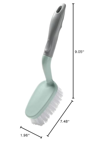 Scrub Brushes for Cleaning Heavy Duty Durable Ergonomic Non Slip Handle Bathroom Shower Kitchen Floor Tile Bathtub Plastic 23.5x5.3x3.5cm