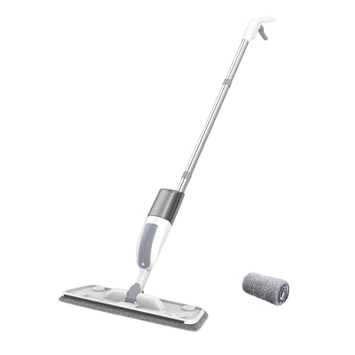 Wet Mop Spray – ABS PP Stainless Steel 120cm | Spray Floor Mop with Washable Microfiber Pad | Dry Wet Cleaning Broom Duster for Kitchen Bathroom Tile Laminate Home Apartment Cleaning Use