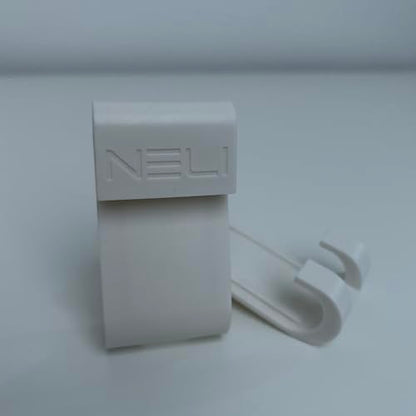 NELI Set of 2 Hooks for Glass Wall, Shower Screen, Glass Door, Shower Cubicle (Shower Hooks, Door Hooks, Travel Hooks) (White) - color: White