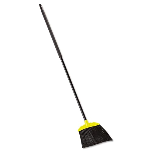 Rubbermaid Commercial Products 10" Smooth Surface Jumbo Sweep Angle Broom, Metal Handle, Black, for Cleaning Hard-to-Reach Areas - color: Black, size: Overall: 56"L (1 Item), style: Jumbo