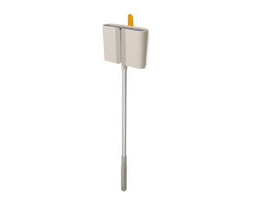 Joseph Joseph CleanTech Wall-Mounted, Adjustable Long Handle Broom Sweeper with Dust-Shield Storage, Indoor Sweeping Floor Brush with Soft Bristles