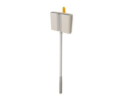 Joseph Joseph CleanTech Wall-Mounted, Adjustable Long Handle Broom Sweeper with Dust-Shield Storage, Indoor Sweeping Floor Brush with Soft Bristles