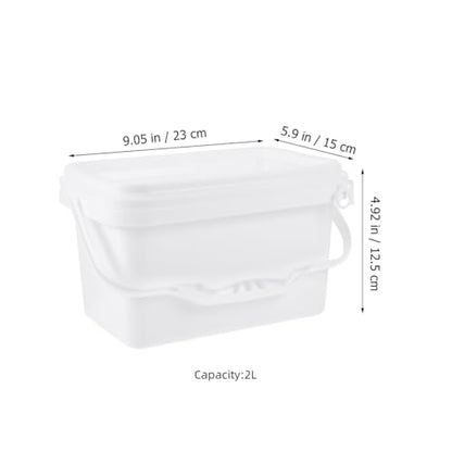 Luxshiny Paint Bucket with Lid 2 Gallon Square Container Large Capacity White Plastic Storage Bucket with Handle Wide Mouth for Easy Pouring Sealed Cover for Home Paint and Chemical Storage