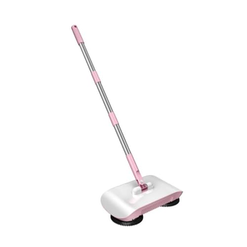 Hand Push Sweeper for Household Cleaning, 2-in-1 Carpet Sweeper for Dry and Wet Dual-Purpose Floor Cleaner for Household Use,Pink - color: Pink