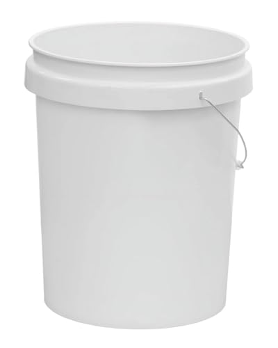 5 Gallon Utility Bucket with Comfort Handle (2 Pack) Multipurpose Cleaning and Storage Containers,Heavy Duty Plastic Pail, Stackable, White – Perfect for Cleaning, Painting, Household Storage