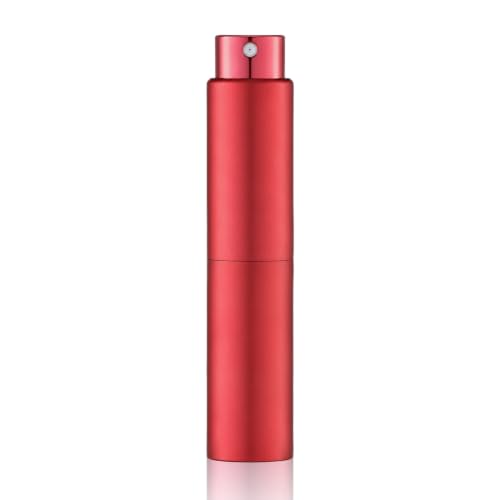Tekson 10ml Travel Perfume Atomizer Refillable, Mini Cologne Spray Bottle Empty, Small Coffee Spray Bottle (Red) - color: Red