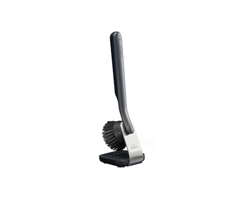 Joseph Joseph SinkTech Dish Brush with Replacement Head and Stainless-Steel Storage Stand Drip Tray - style: With Stand