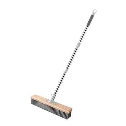 Generic Stainless Steel Wire Scrub Brush Deck Floor Brush Remover Floor Cleaning Tool with Long Handle for Rough Surface Patio, 30cm - size: 30cm