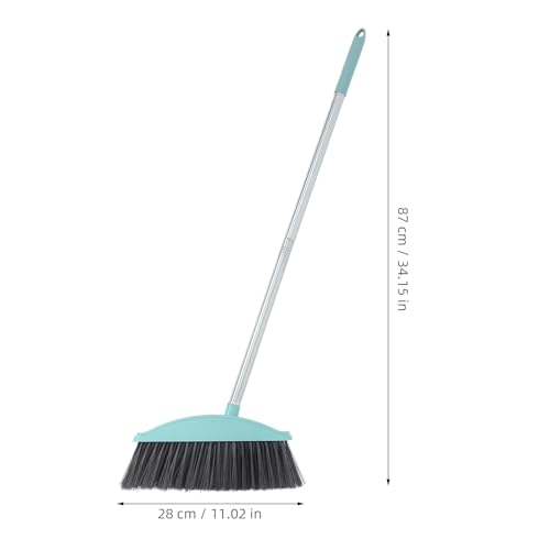 FAVOMOTO Long Handle Sweeping Broom for Floor Cleaning Nordic Blue Heavy Duty Indoor Dust Broom Kitchen and Home Cleaning Tool Suitable for Pet Hair and Daily Sweeping