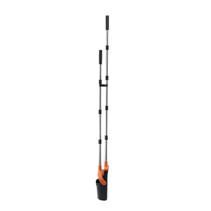 VEVOR Broom and Dustpan Set, Heavy Duty Dustpan and Broom Combo with Self-Cleaning Teeth, Metal Upright Standing Dust Pan with Long Handle, Ideal for Home, Restaurant, Office, Dorm, Black+Orange