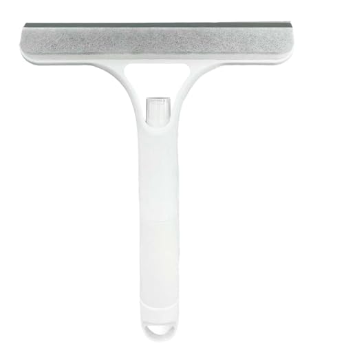 3 in 1 Window Cleaning Scraper,All-Purpose Spray Window Squeegee Cleaner Tool,for Glass Doors for Windows Glass, Mirrors Scraper, Brush (White) - color: White