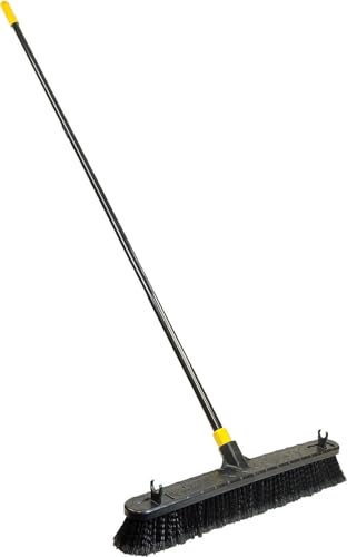 Quickie Bulldozer Smooth Surface Push Broom 24 inch, Black, Sweep and Clean Tile/Sealed Concrete/Other Hard Flooring, Indoor/Outdoor Use/Heavy Duty Cleaning - size: 24 Inch, style: Smooth Surface
