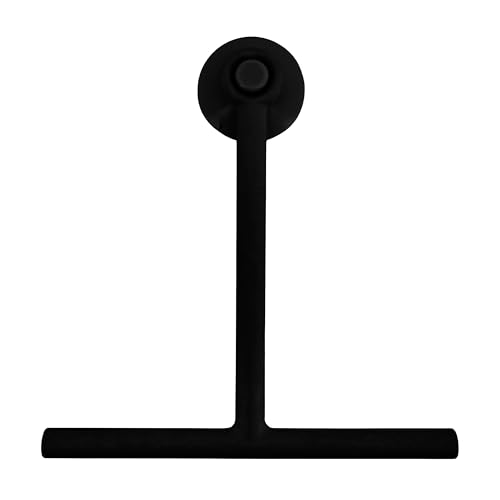 Splash Home Shower Squeegee for Glass Doors - Black Bathroom Squeegee with Suction Hook, Glass Shower Door Squeegee for Streak-Free Cleaning, Shower Wiper for Glass Doors and Tiles, 8.5" Wide Blade - color: Black