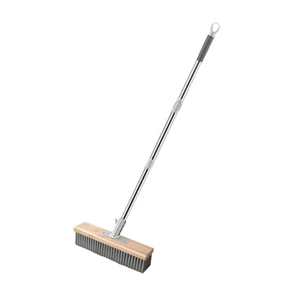 Generic Stainless Steel Wire Scrub Brush Deck Floor Brush Remover Floor Cleaning Tool with Long Handle for Rough Surface Patio, 20cm - size: 20cm