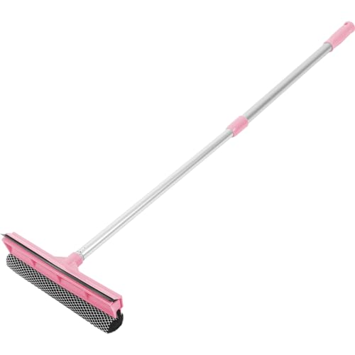 Cabilock Window Cleaning Tool Double-Sided Windows Cleaner Mirror Wiper Pink Cleaner Squeegee for Shower Door - color: Pink, size: 1PC