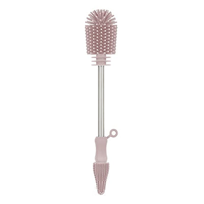Haakaa Silicone Cleaning Brush Kit – Household Cleaning Brushes for Bottles and Crevices – Food-Grade Silicone: Dishwasher Safe (Brush-Blush) - color: Brush-blush