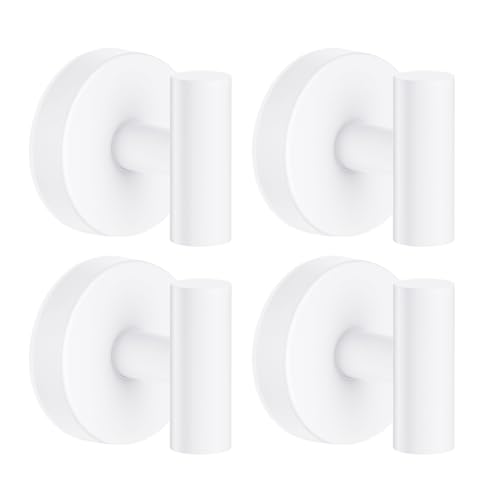 Suction Cup Hooks for Shower Heavy Duty, Shower Hooks No Drill, Shower Hooks for Inside Shower Stainless Steel, Suction Hooks for Window, Glass, Tile, Wall, Loofah, Bath Robe, Wreath, White 4 Pack - color: White