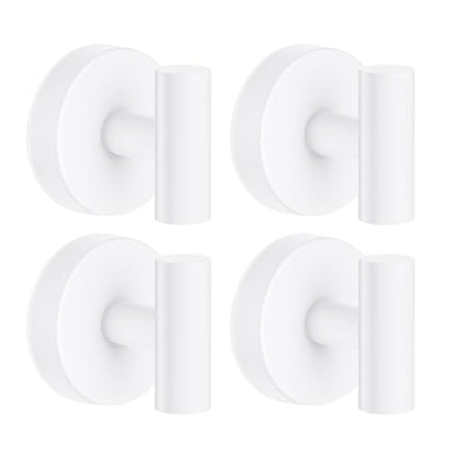 Suction Cup Hooks for Shower Heavy Duty, Shower Hooks No Drill, Shower Hooks for Inside Shower Stainless Steel, Suction Hooks for Window, Glass, Tile, Wall, Loofah, Bath Robe, Wreath, White 4 Pack - color: White