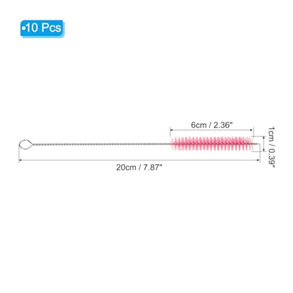 PATIKIL 10"x9/16" Long Straw Brush, 10 Pcs Drinking Straw Cleaning Brush Nylon Pipe Tube Cleaner Brush for Cleaning Straws Pot Spout, Pink - color: Pink, size: 10"x9/16"