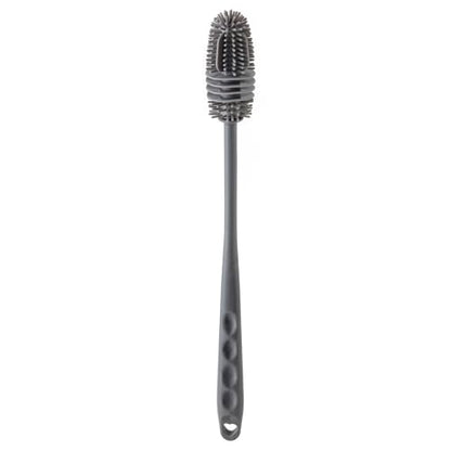 Baby Bottle Brush, Silicone Water Bottle Cleaner Flexible Extra Long Handle Grey Cup Cleaner Brush for Washing Hydro Flasks Sports Tumblers and Deep Narrow Neck Glassware