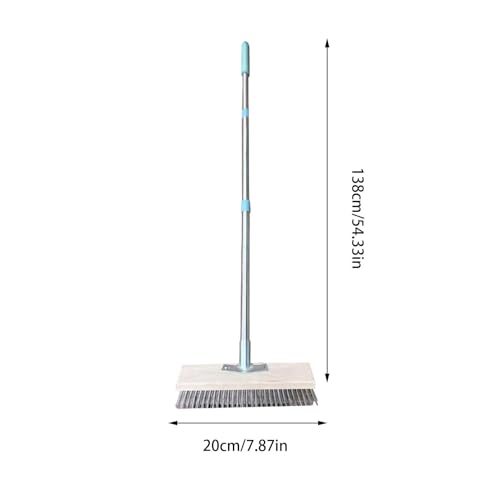 Stainless Steel Wire Broom Deck Scrub Brush with Long Handle, Stiff Metal Bristle Brush, Heavy Duty Floor Brush for Outdoor Patio Deck Garden - size: 7.8in