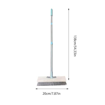 Stainless Steel Wire Broom Deck Scrub Brush with Long Handle, Stiff Metal Bristle Brush, Heavy Duty Floor Brush for Outdoor Patio Deck Garden - size: 7.8in