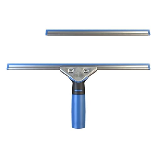 Professional Squeegee - Premium Quality Silicone Rubber Blades with Ergonomic Handle for Streak-Free Cleaning - Perfect for Windows, Shower Doors, and Railings - size: Single: Professional Squeegee