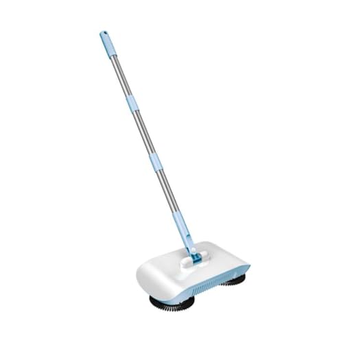 Hand Push Sweeper for Household Cleaning, 2-in-1 Carpet Sweeper for Dry and Wet Dual-Purpose Floor Cleaner for Household Use,Blue - color: Blue