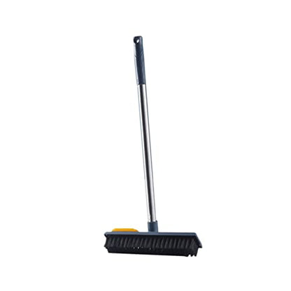 Rubber PET Hair Broom 2-in-1 Floor Scrubber Squeegee Portable Detail Hair Remover for Hardwood Tile and Carpet Cleaning