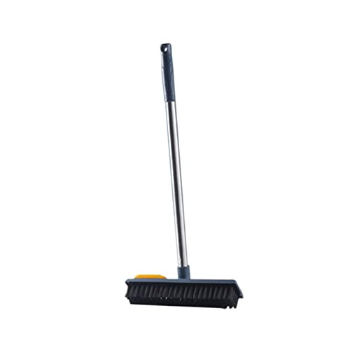 Rubber PET Hair Broom 2-in-1 Floor Scrubber Squeegee Portable Detail Hair Remover for Hardwood Tile and Carpet Cleaning